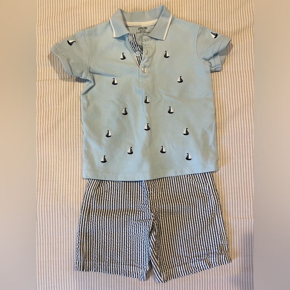 Little Me sailboat outfit